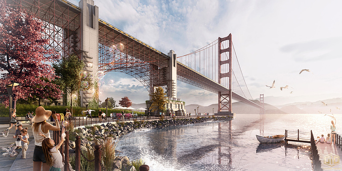 Golden Image Global - http://www.gigvisual.com
An impression & re-creation of Golden Gate Bridge in San Francisco.3DMAX+VARY+PS.