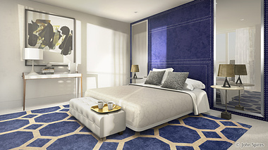 Soho blue bedroom