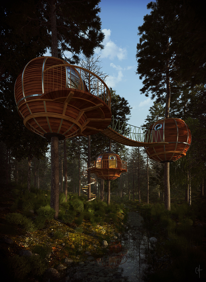  - http://www.chayground.com
This is a woodland image created for my portfolio.  I hope this will be the first in a series of tree house images including spring blossom, autumn leaves and snow covered winter views.

Software used:  3DSMax, V-Ray, Photoshop