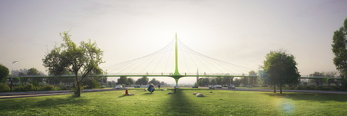 bmd - http://www.bmd3d.com
Visualisation competition entry “Fietsbrug over de A9, Amstelveen” for Ney + Partners.