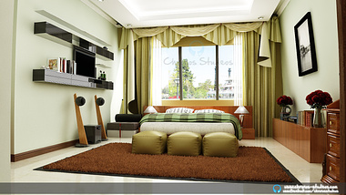 'coziness' luxury bedroom rendering