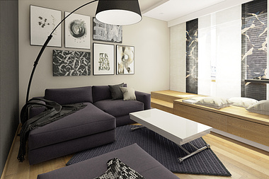 Living Room Interior Design and Visualization