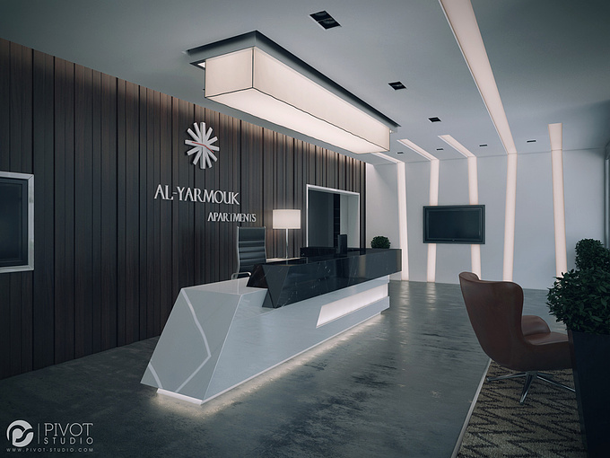 Pivot Studio - http://pivot-studio.com
Al-salam Alaikom

Today we would like to share our recent work “reception of apartment building” that located in Riyadh ,Saudi Arabia.

Software used : 3ds max , Photoshop , Vray 

we hope you like it