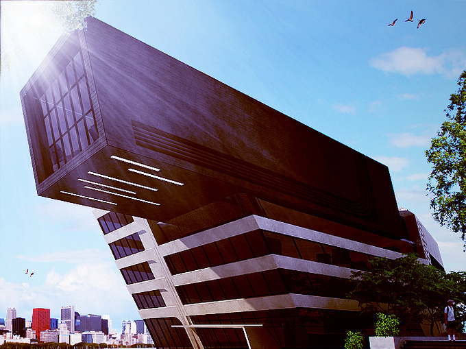Zaha Library & Learning center
Modeling , rendering and post production take time about 4 hours.