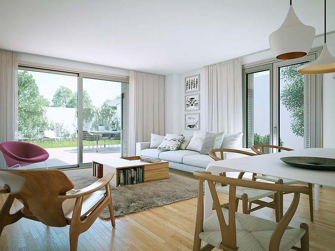 Architectural rendering - Berga&Gonzalez - http://renderingofarchitecture.com/architectural-visualisation-dwellings-barcelona
Living room of a new development in Barcelona

C&C are welcome