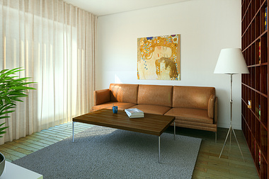 Living room, 3d render