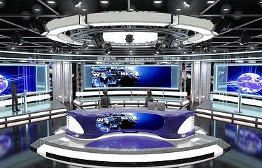 3d Virtual TV Studio News Set 1