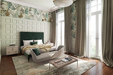 Classical style bedroom visualization
