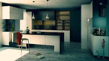 kitchen interior 3ds max vray