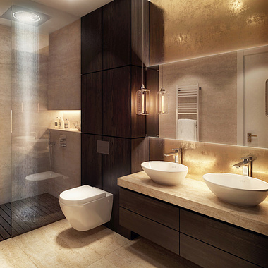 Bathroom visualization with high-end finishes