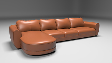 Leather Orange Couch 