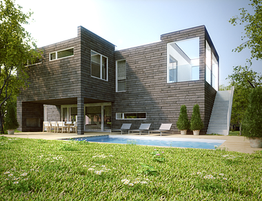 3D Exterior rendering of Nordic house project.