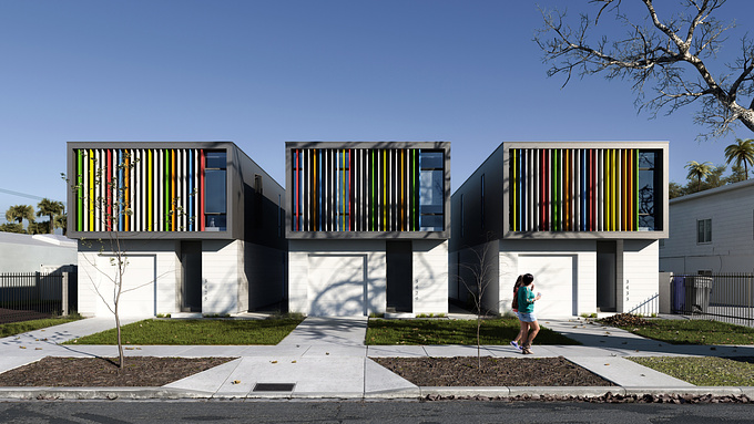 Render based on the picture of John J. Macaulay
Oak Park Housing located in Sacramento, United States.