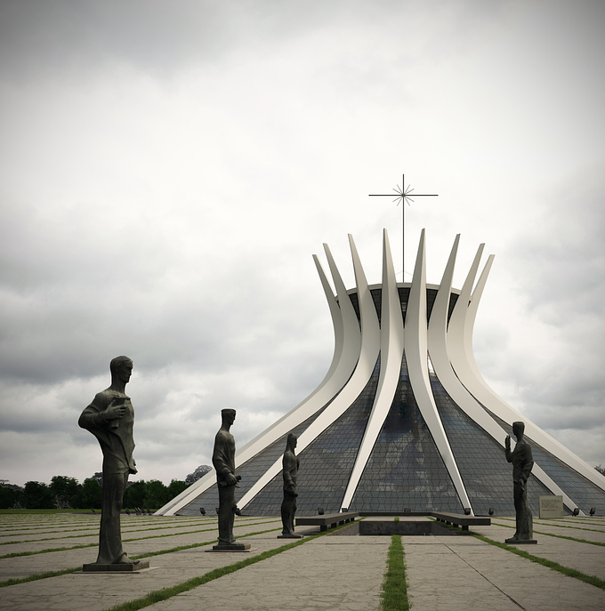 http://www.fabricadarte.com
The Catedral Metropolitana de Brasília is one of the most beautiful buildings that Oscar Niemeyer ever built, as a fan of his work, I wanted to model every detail of the cathedral.