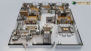 3d floor plan: rendering, 3D, architectural, residential, company, home, apartment, house, ground floor,