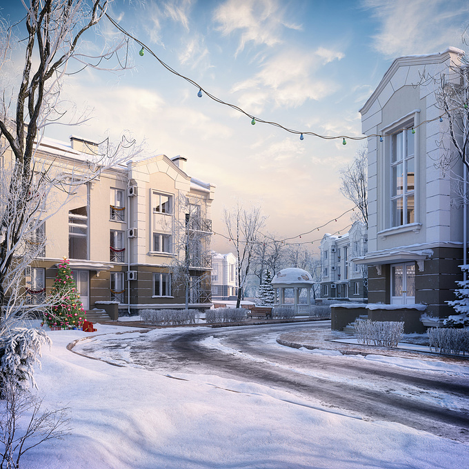Colotune - http://colotune.com
Winter visualization of residential complex in Novorossiysk