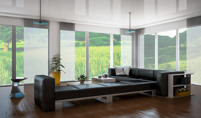 Archi service.ma - http://www.archi-service.ma
Modern living room with Padouk parquet.