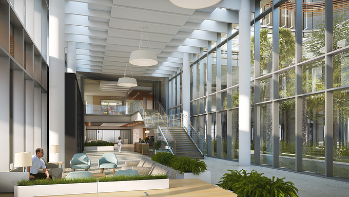 http://www.cubicscene.com/
Hospital building lobby rendering in Jacksonville, Florida.