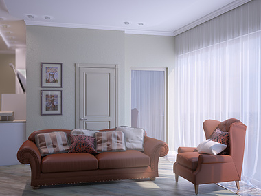3d rendering for the living room