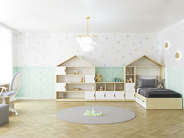 Project of cozy room for children