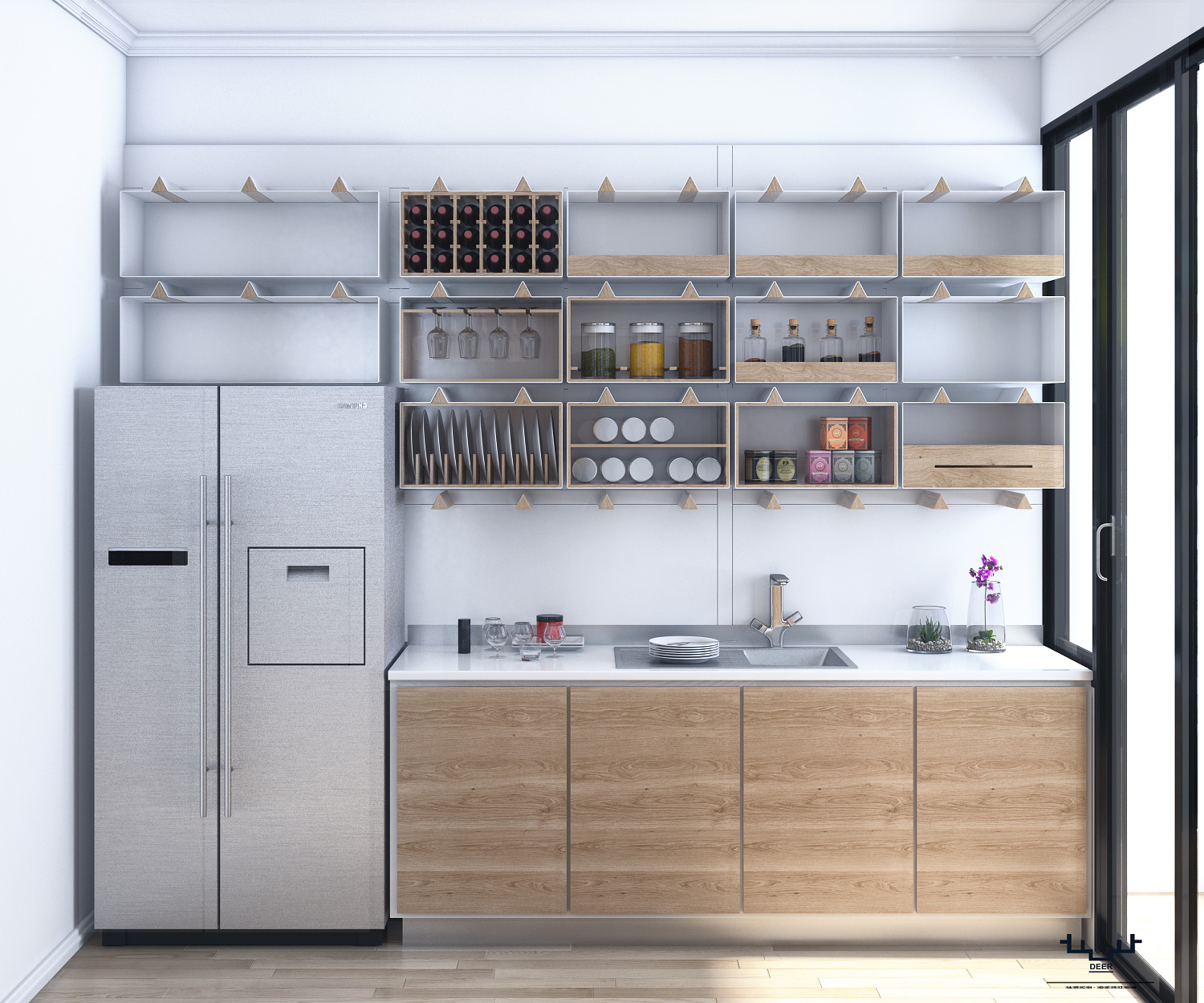 Singapore Apartment - Kitchen Design | DEER Design - CGarchitect