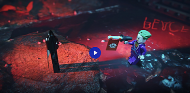 3D animation video with LEGO figurines Batman vs Joker