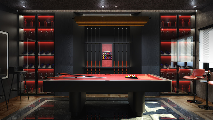 In this 3D art piece themed around a billiard room, the morning atmosphere radiates warmth and natural light envelops every detail. Created using Blender 3D software, this space becomes a unique blend of warm red tones and the elegant power of black.

Blender Render
5K Res
Model By Ngo Tien Duy
Vizual & Render By Author