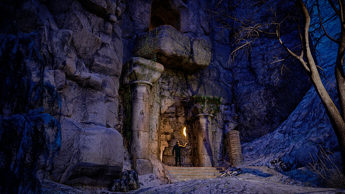 discovering the unknown is so interesting for humans.
imagen discovering an old temple in the middle of no where 
