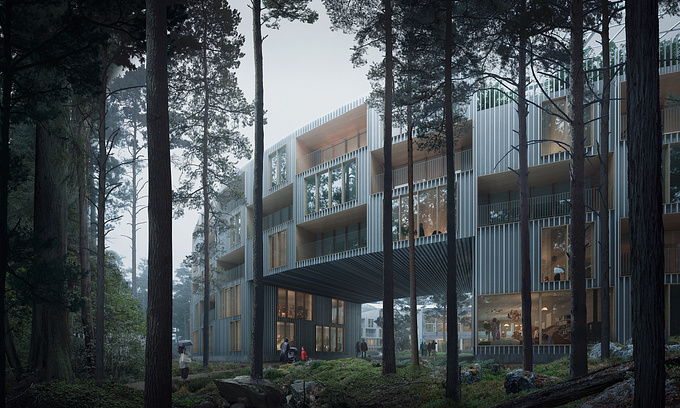 Aesthetica + Schauman&Nordgren: Virvoituksentie Forest Housing
Winning Project!

Artist: Andrea Baresi

Great news! Big up for Schauman_Nordgren_Architects and their winning competition entry for the Living in Nature project! A beautiful housing building hidden in the forest near Turku, Finland. Sublime, majestic, timeless.

Cheers!

Web: https://www.aesthetica.studio/
Instagram: https://www.instagram.com/aesthetica_studio/
Facebook: https://www.facebook.com/aesthetica3D/
