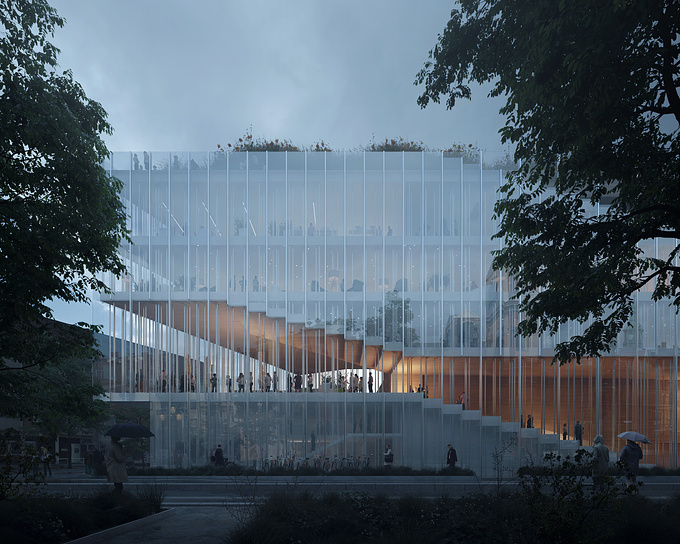 Aesthetica Studio
The new Karlskrona Culture House is designed to have a common staircase connecting all the interior spaces of the building and defining the facade. A new kind of open space for the city and its users.