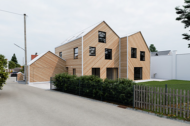 Pair of timber homes in Munich