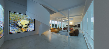 Center-oriented open space/interior