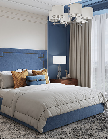 MASTER BEDROOM IN BLUE COLORS
