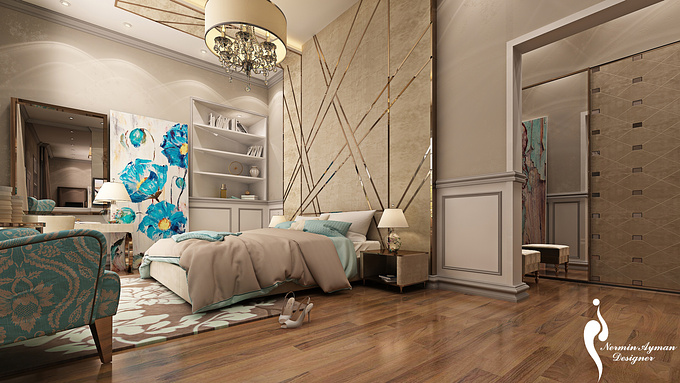 Neoclassic Bedroom ..
3dsMax,Vray and PS.