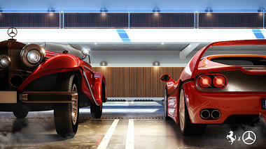 Elegant Contrast: A Duo of Classic and Modern Cars in Our Garage