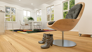 Dining Room with Leather Boots