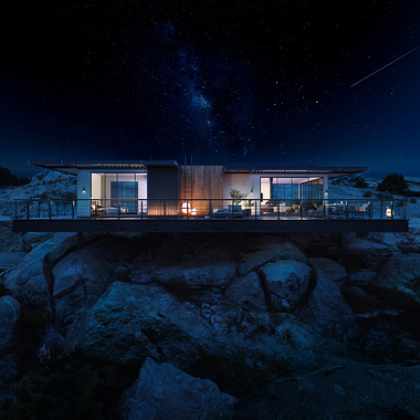 Private house in the vastness of the California desert