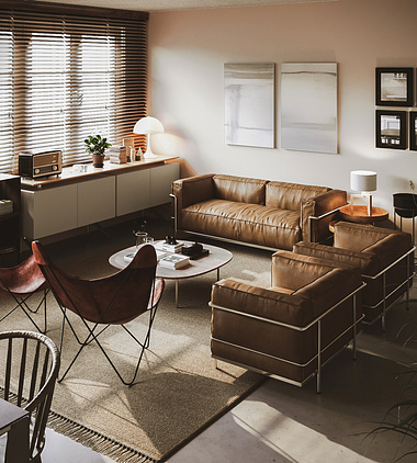 3D Render | Clean Living Room