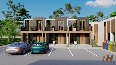 Residential Townhouse 3D Rendering
