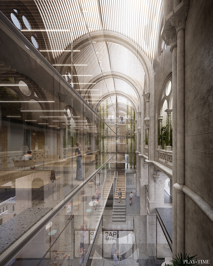 Competition entry for the new CAP Raval in Barcelona designed by estudio Gonzalez arquitectos & Casa Solo [images by PLAY-TIME Barcelona ]