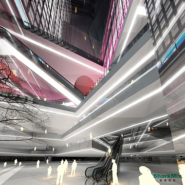 concept shopping mall interior rendering