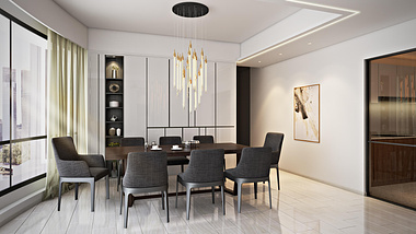 Project Rendering for a Refined Dining Room
