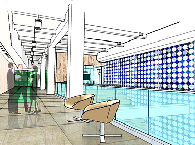 SketchUp Rendering of Media Firm Offices, New York