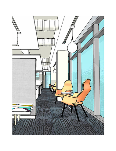 SketchUp Rendering of Architect's Office
