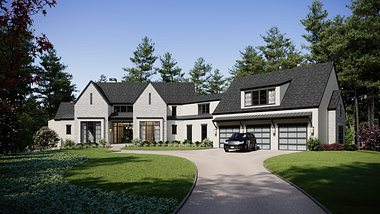 3D Render of a Modern Family Home
