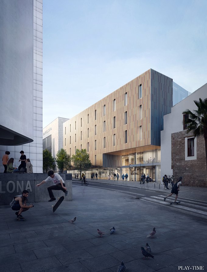 Competition entry for the new CAP Raval in Barcelona designed by estudio Gonzalez arquitectos & Casa Solo [images by PLAY-TIME Barcelona ]