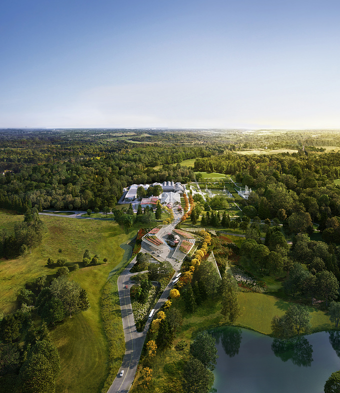 Renderings for a new addition to the Longwood Gardens complex in Pennsylvania.