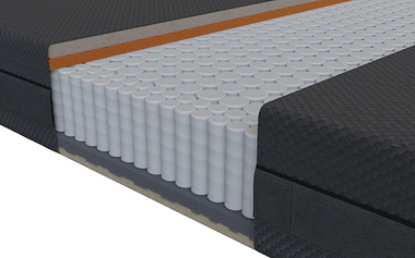 Cutaway mattress CGI side view