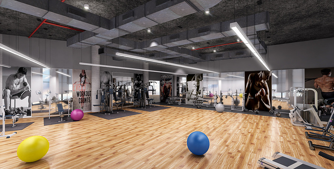 made this gym view for client using 3D max 20012 and ps 2015.
Suggestions are welcome to improve view .