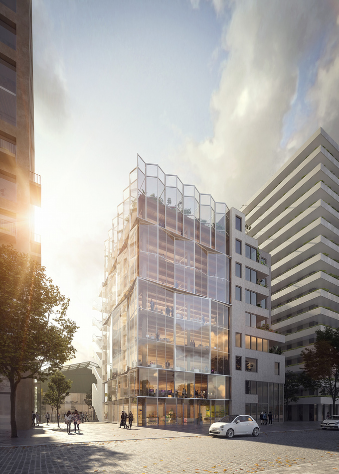 Competition image for an office Building in Paris, FRANCE
Architect: h2o architectes